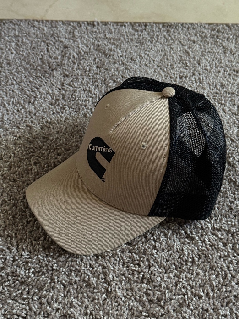 Cummins Trucker Hat / Beige & Black Mesh Cap